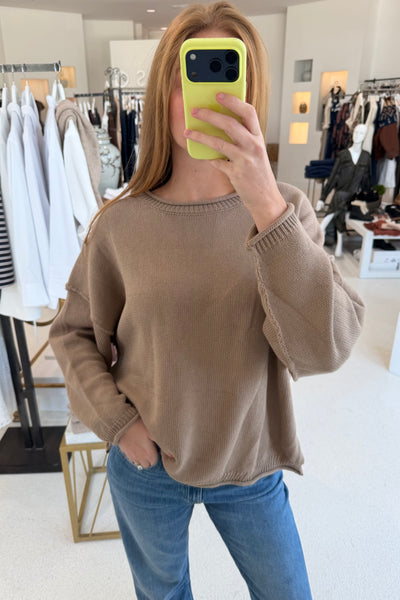 Raw Edge Sweater Mocha