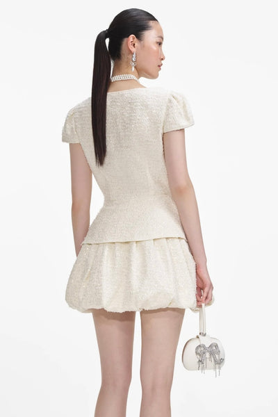 Boucle Bow Mini Dress