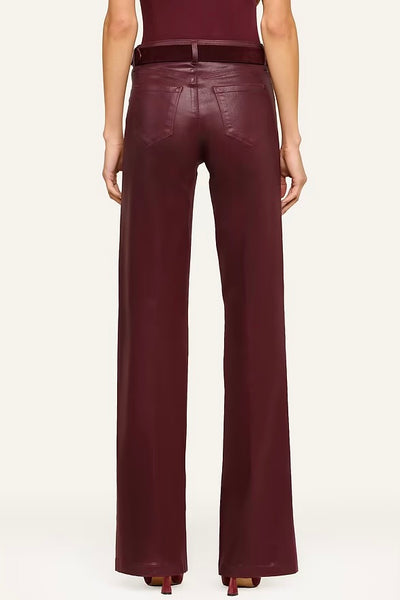 Clayton H/R Wide Leg Deep Sangria Coated