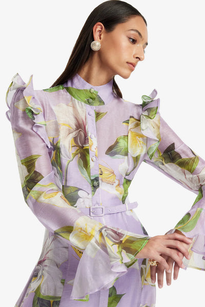 KATRINA Butterfly Sleeve Midi Dress