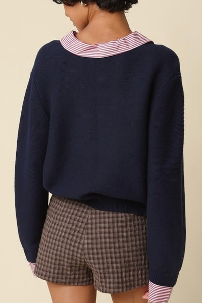 Jill Layered Collar Knit Sweater