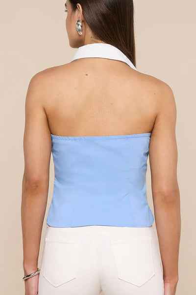 Rina Collared Halter Top