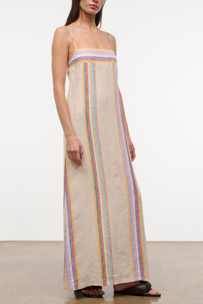 Laura Linen Dress (Day Stripe)