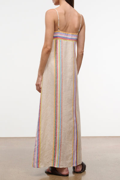 Laura Linen Dress (Day Stripe)