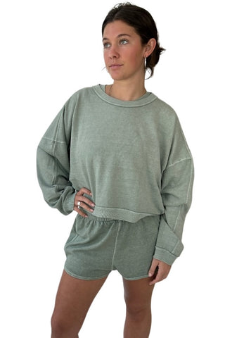 Fleece L/S Sweatshirt Sage