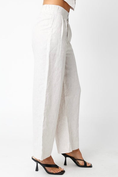 Ellen Linen Pants (Khaki)
