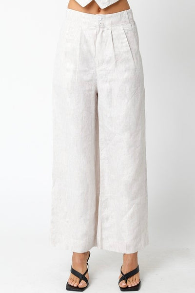 Ellen Linen Pants (Khaki)