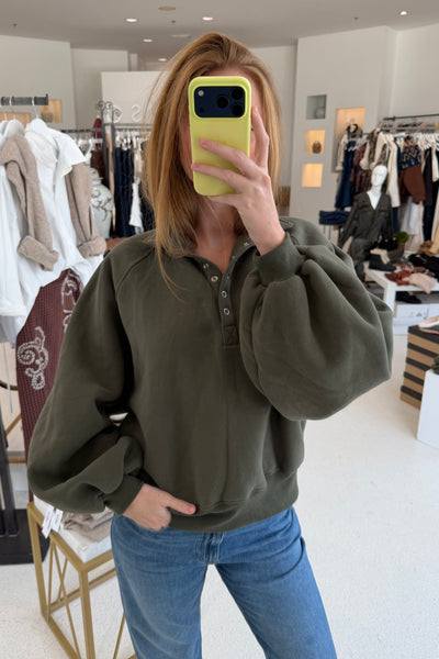 Piper Snap Button Collared Sweater Olive