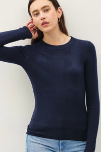 L/S Ribbed Sweater Navy