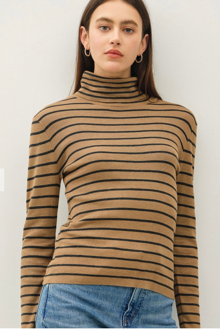 Striped Turtleneck Sweater