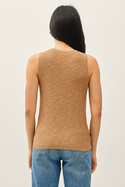 Sleeveless Slub Knit Top (Dk Taupe)