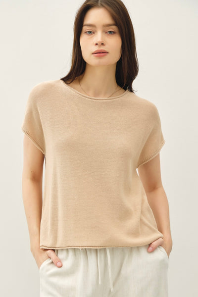 Knit Sweater Tee (Taupe)