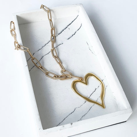 Paperclip Chain W/Heart