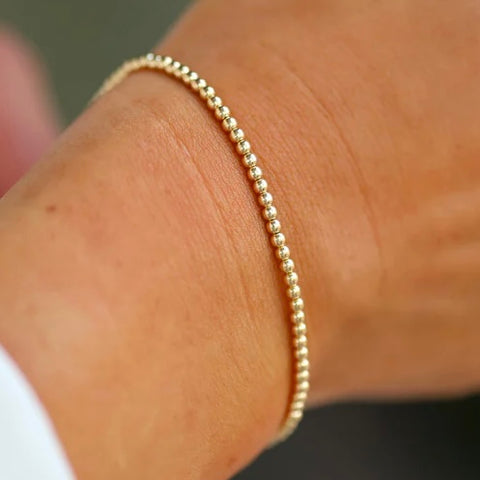 Gold Filled Bead Bracelet 2mm
