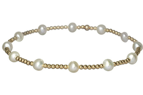 Gold Filled Pearl & Bead Bracelet