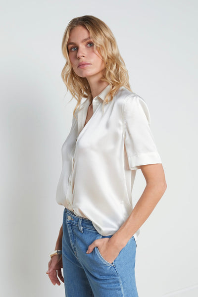 ELLAH Short Sleeve Blouse Ivory