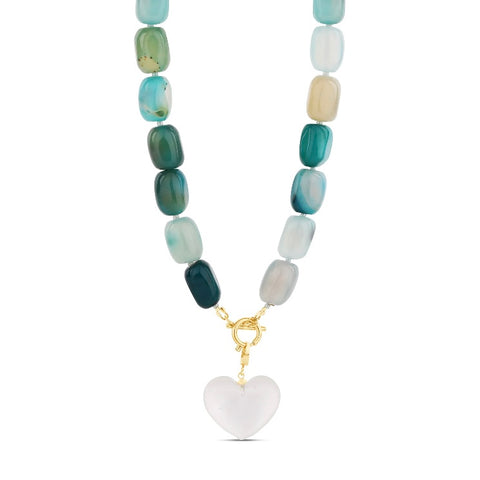 Blue Heart Crystal Necklace