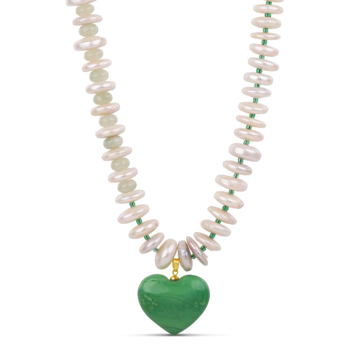Green Heart Pendant Necklace