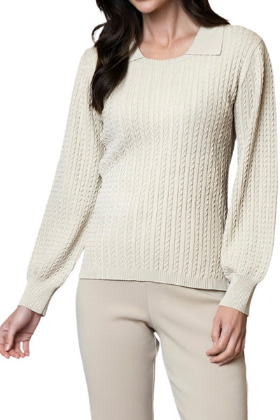 HOPE Cable Knit Sweater (Beige)