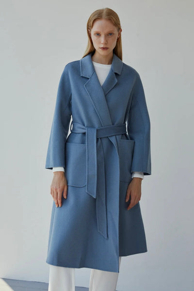 Classic Wrap Coat (Lt Blue)