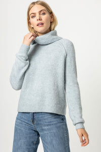 Waffle Stitch Turtleneck Sweater