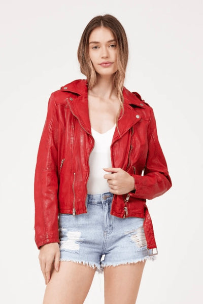 Leather Jacket W/ Removable Belt