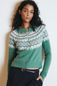 Crew Neck Fair Isle Cardigan