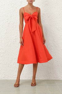 Crush Tie Front Midi Dress