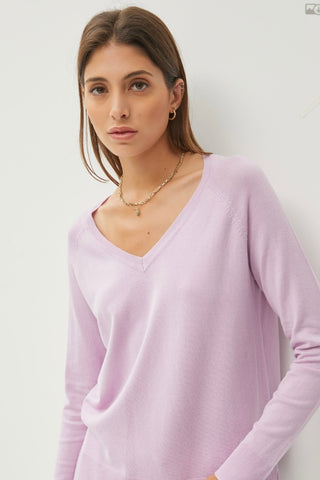 Raglan Sleeve Knit Sweater Lavender
