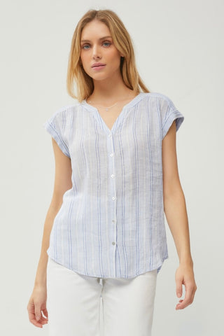 Stripe S/S Linen Shirt