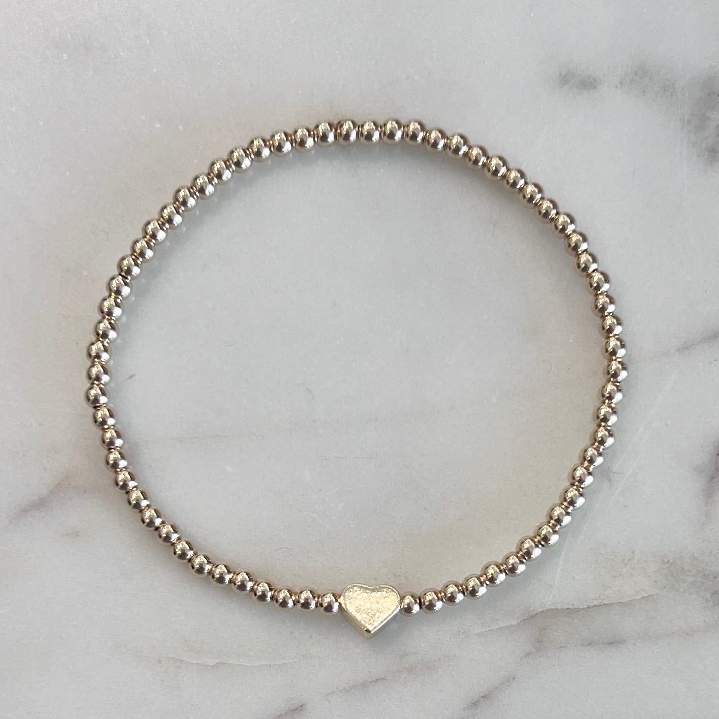 3mm Gold Filled Bracelet W/Heart