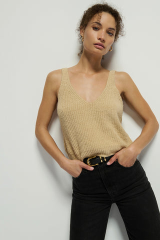 CECE Sweater Tank Sand