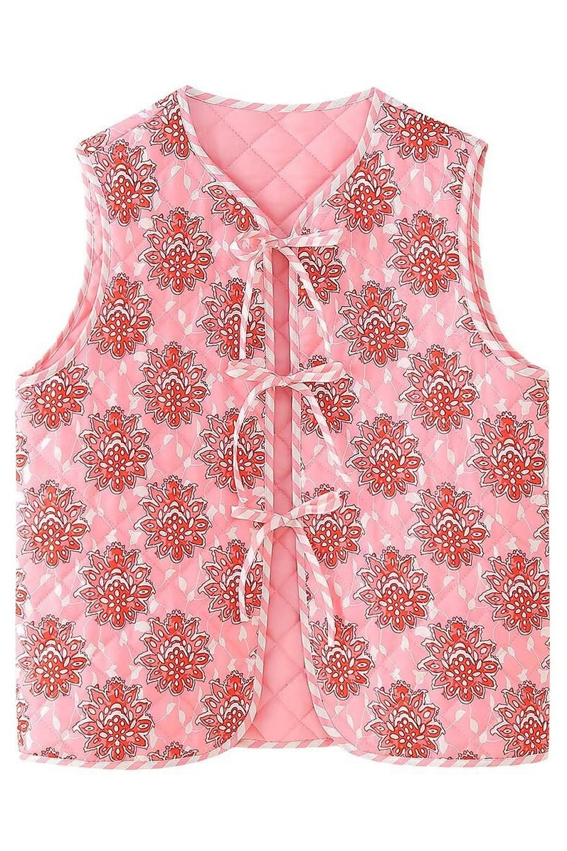 Floral Tie-Front Vest