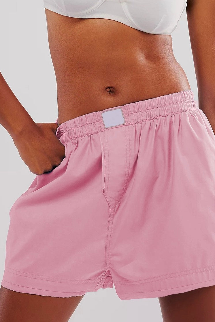 Elastic Waist Shorts Pink