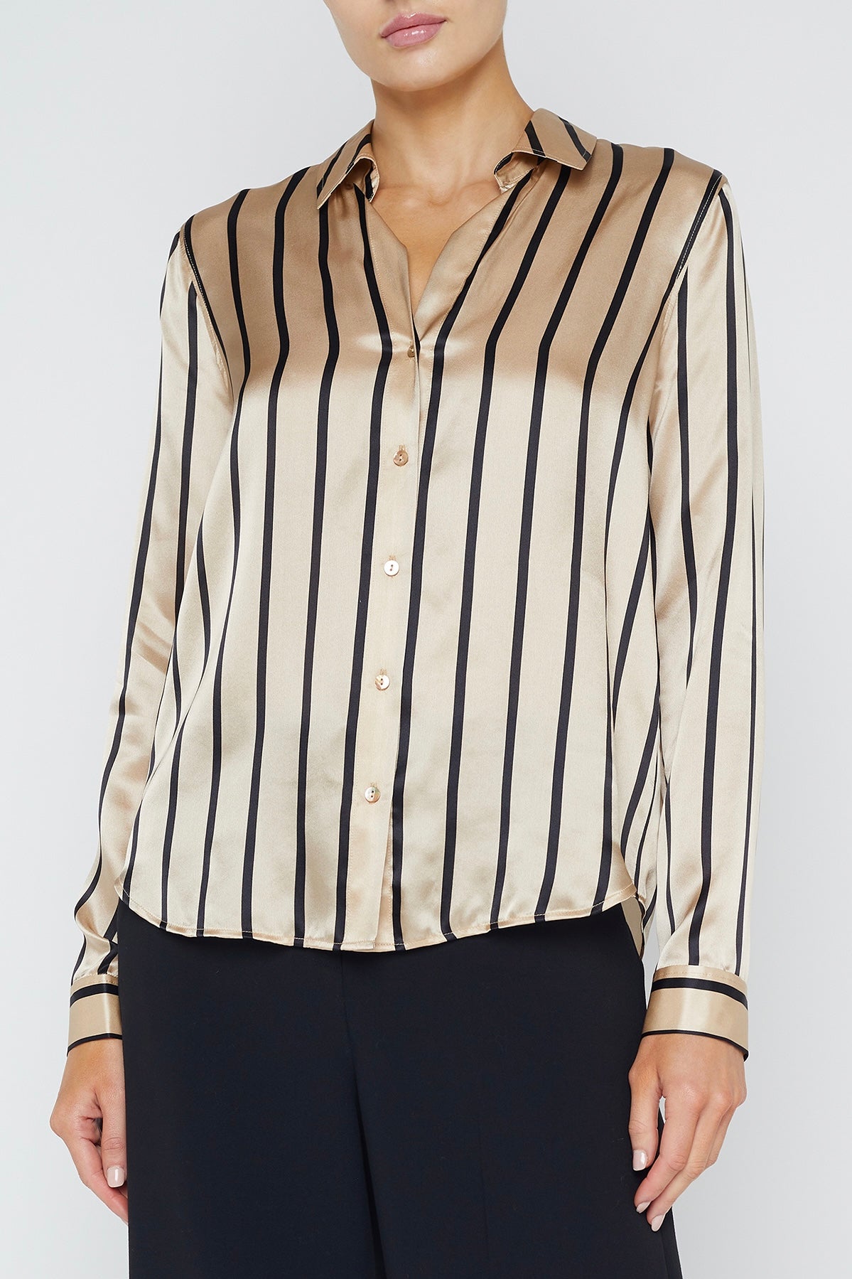 TYLER L/S Blouse Almond Stripe