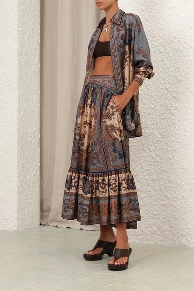 Ascension Tiered Midi Skirt