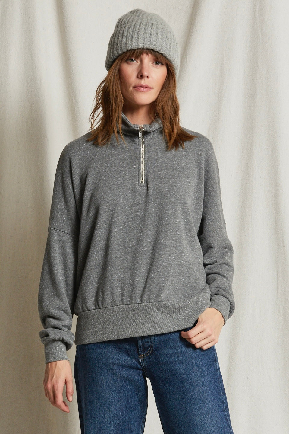 DRAKE Half Zip (Heather Grey)