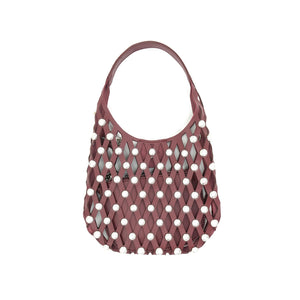 Mini Studded Woven Bag Red