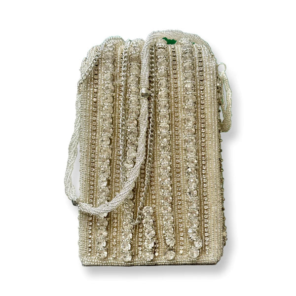 Silver & Clear Beaded Bag