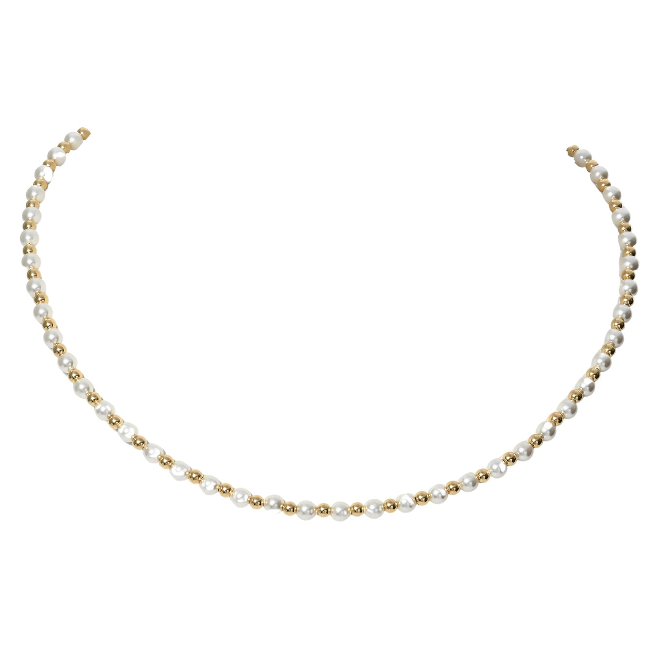 "MAY" 14K GOLD-FILLED & PEARL BEADED CHOKER/NECKLACE