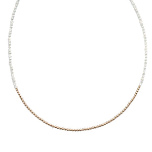 "TERESA" 14K GOLD FILLED AND FWP BALL BEADED CHOKER/NECKLACE