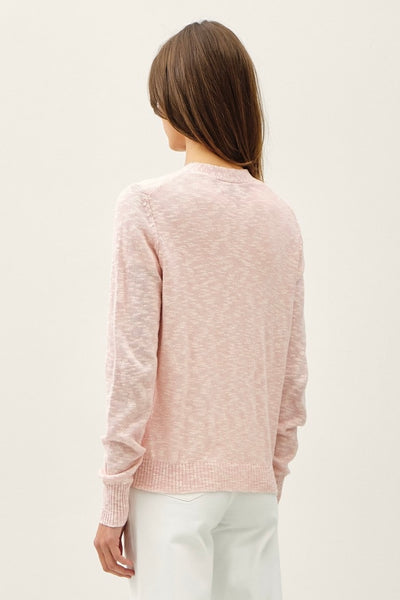 Varsity Cotton Slub Cardigan (Pink)