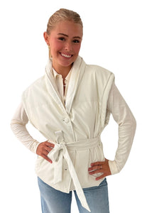 Coat Vest With Tie Cream
