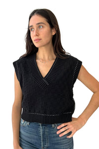 Checkered Cropped Sweater Vest