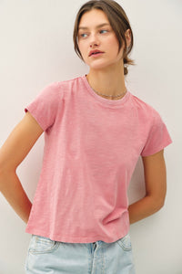 Acid Wash Tee Rose