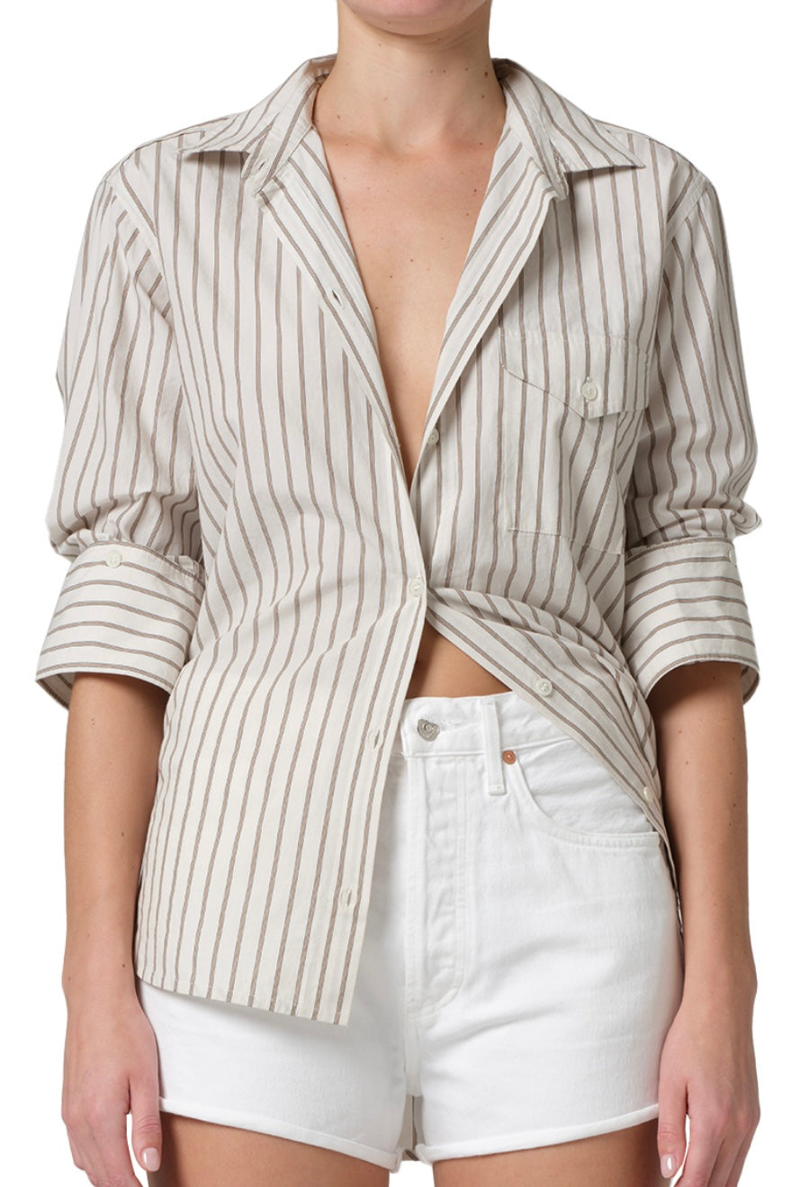 Shay Shirt (Brown Stripe)
