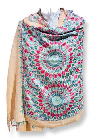 Mukhi Design Shawl Peach