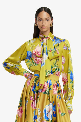 FREYA Tie Neck Silk Blouse