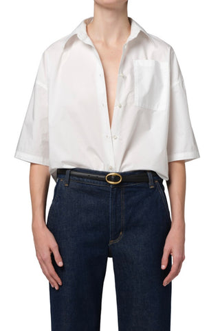 FRANCES Crop Button Up (White)