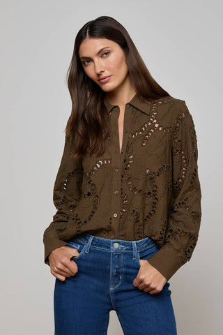 ELLERY Eyelet L/S Blouse
